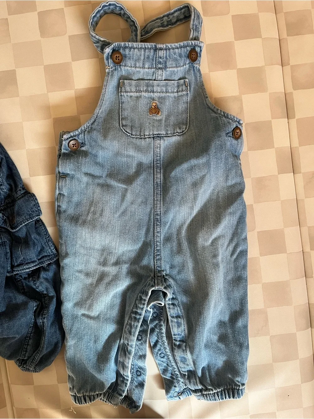NWOT Set of 2 Kids Baby Gap Denim Overalls - Blue and Light Blue - 6-12 months